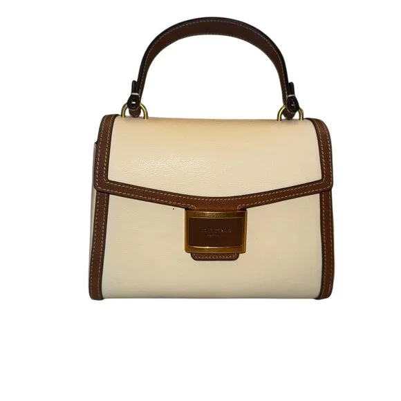 Like new! Kate Spade Colorblocked Small Top Handle Bag in Halo White - Picture 5 of 12